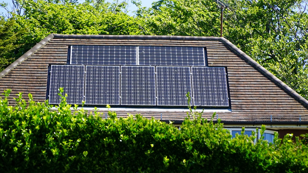 Solar panels on house roof
